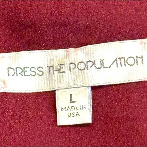 REVOLVE Dress The Population Burgundy French Floral Lace Mini Dress Sz. Large - Picture 10 of 12